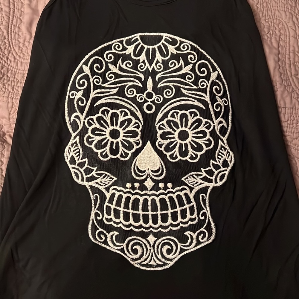 Embroidered Skull Tank
